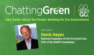 Chatting Green header graphic featuring Denis Hayes